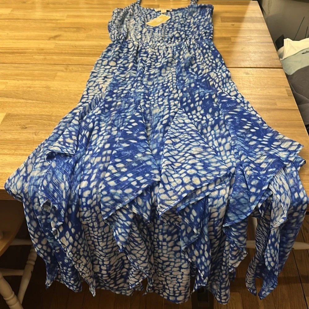MICHAEL KORS SORRENTO tie dye handkerchief maxi dress